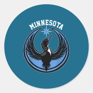 Minnesota Rebel Loon Nieuw Mn Ronde Sticker