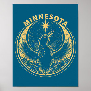 Minnesota rebellende duiker nieuwe vlag van mn sta poster