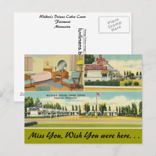 Minnesota, rechtbank van Deluxe Cabin van Wilken Briefkaart (Voorkant / Achterkant)