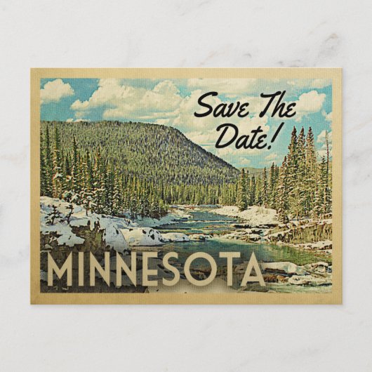 Minnesota red de Date Mountains Snow Aankondigingskaart (Voorkant)