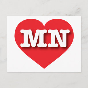 Minnesota Red Heart - Ik hou van MN Briefkaart