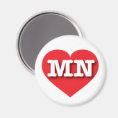 Minnesota Red Heart - Ik hou van MN Magneet (Voorkant / Achterkant)