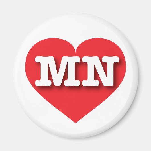 Minnesota Red Heart - Ik hou van MN Magneet (Voorkant)