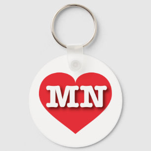 Minnesota Red Heart - Ik hou van MN Sleutelhanger