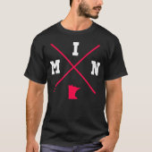 Minnesota Red State Outline T-shirt (Voorkant)