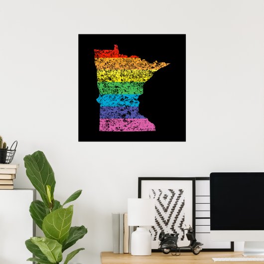 minnesota-regenboog poster (Thuiskantoor)