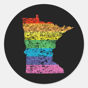 minnesota-regenboog ronde sticker