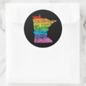minnesota-regenboog ronde sticker (Tas)