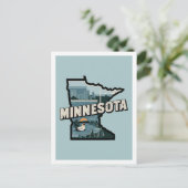 Minnesota Retro Travel Design Iconische Verenigde  Briefkaart (Staand voorkant)