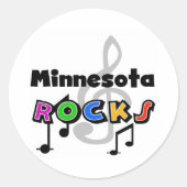 Minnesota Rocks Ronde Sticker (Voorkant)