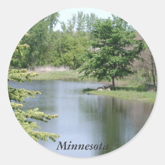 Minnesota Ronde Sticker (Voorkant)