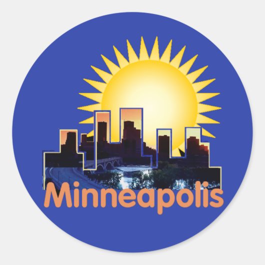 Minnesota Ronde Sticker (Voorkant)