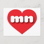 Minnesota rood hart - Ik hou van mn Briefkaart (Voorkant)