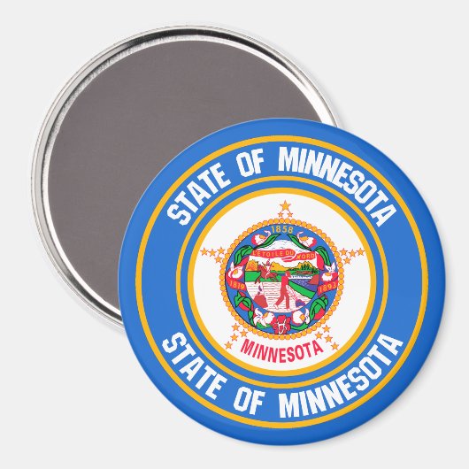 Minnesota Round Emblem Magneet (Voorkant / Achterkant)