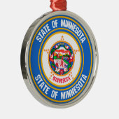 Minnesota Round Emblem Metalen Ornament (Rechts)