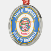 Minnesota Round Emblem Metalen Ornament (Links)