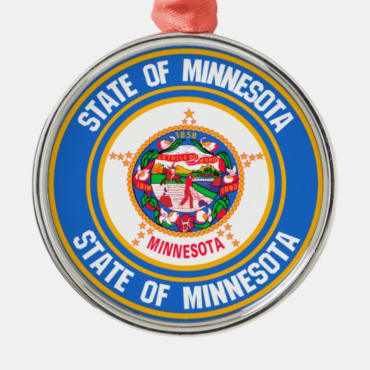 Minnesota Round Emblem Metalen Ornament (Voorkant)