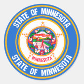Minnesota Round Emblem Ronde Sticker (Voorkant)