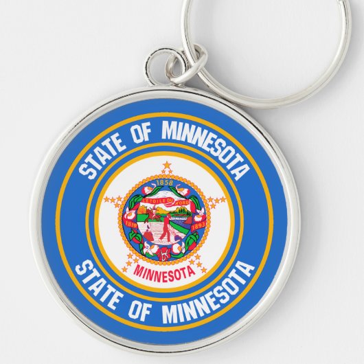 Minnesota Round Emblem Sleutelhanger (Voorkant)