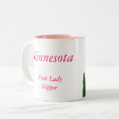 Minnesota, Roze Dame Slipper Tweekleurige Koffiemok (Voorkant links)