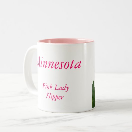Minnesota, Roze Dame Slipper Tweekleurige Koffiemok (Voorkant links)