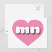 Minnesota roze hart - Ik hou van mn Briefkaart (Voorkant / Achterkant)