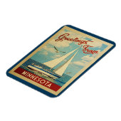 Minnesota Sailboot Vintage Travel Magneet (Linkerzijde)