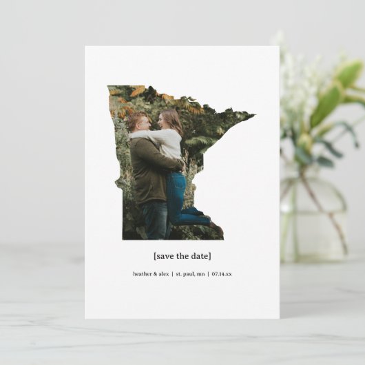 Minnesota Save the Date Fotokaart (Staand voorkant)