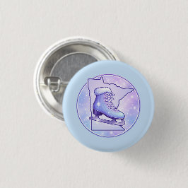 Minnesota Schaatsen Blauw & Paars Ronde Button 3,2 Cm
