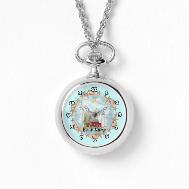Minnesota Schelpen Vuurtoren horloge (Voorkant)