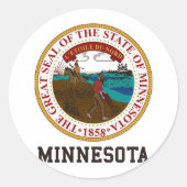 Minnesota Seal Ronde Sticker (Voorkant)