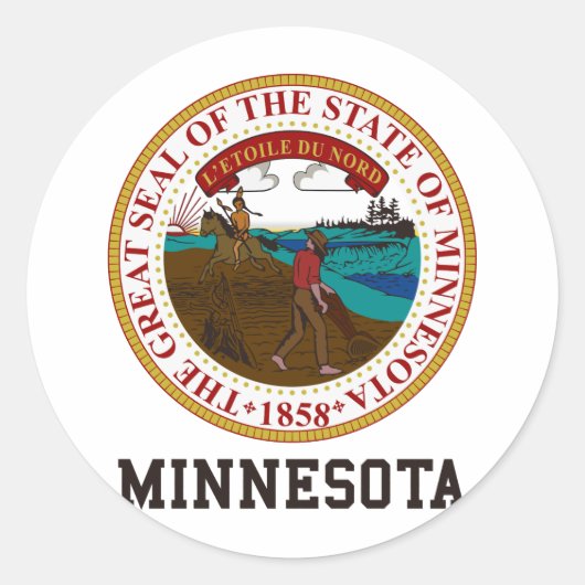 Minnesota Seal Ronde Sticker (Voorkant)