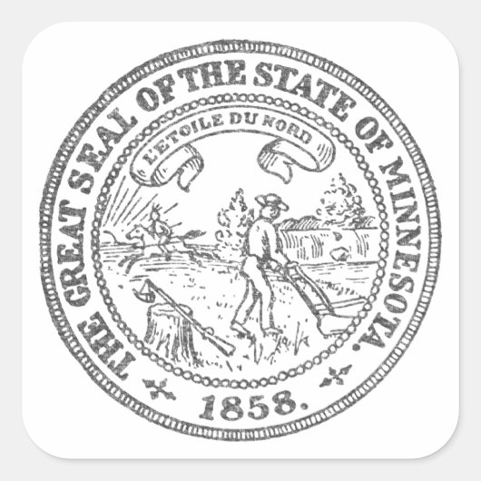 Minnesota Seal Vierkante Sticker (Voorkant)