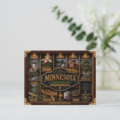 Minnesota Shadow Box 3D Figuur Staat Briefkaart (Staand voorkant)