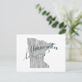 Minnesota Shaped Gray Typografie Name Briefkaart (Staand voorkant)