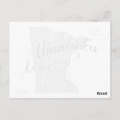 Minnesota Shaped Gray Typografie Name Briefkaart (Achterkant)