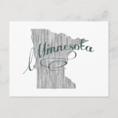 Minnesota Shaped Gray Typografie Name Briefkaart (Voorkant)