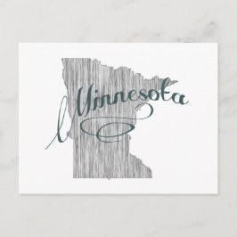 Minnesota Shaped  Gray Typografie Name Briefkaart