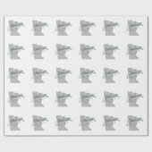 Minnesota Shaped  Gray Typography Text Cadeaupapier (Vlak)