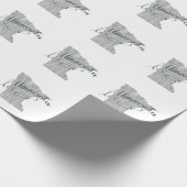 Minnesota Shaped  Gray Typography Text Cadeaupapier (Hoek)