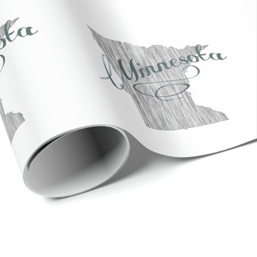 Minnesota Shaped  Gray Typography Text Cadeaupapier (Rol Hoek)