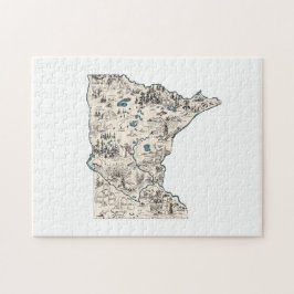Minnesota Shaped Minnesotan  Afbeelding Map Legpuzzel