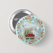 Minnesota Shells Lighthouse-pinknop Ronde Button 5,7 Cm (Voorkant /achterkant)