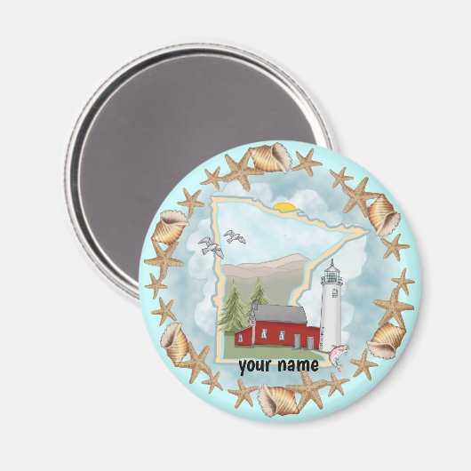 Minnesota Shells vuurtoren magneet (Voorkant / Achterkant)