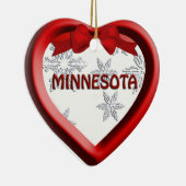 Minnesota Snowflake Heart Kerstannament Keramisch Ornament (Rechts)