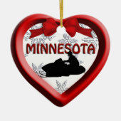Minnesota Snowmobile Heart Kerstannament Keramisch Ornament (Voorkant)