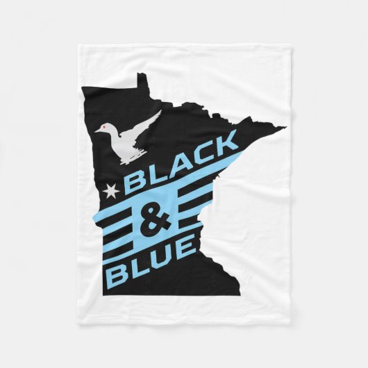 Minnesota Soccer Loon Black And Blue  Fleece Deken (Voorkant)