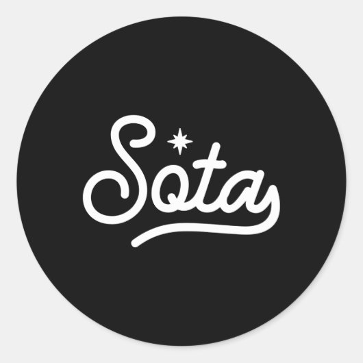 Minnesota Sota Script North Star State Ronde Sticker (Voorkant)
