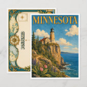 Minnesota Split Rock Lighthouse GeoSaga Briefkaart (Voorkant / Achterkant)