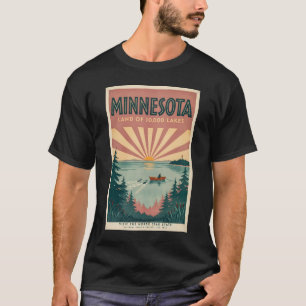 Minnesota staat illustratie reis kunst vintage t-shirt